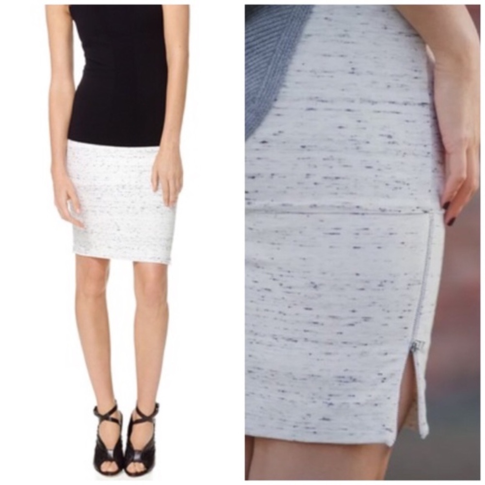 Wilfred White Salt & Pepper Skirt with Zippers